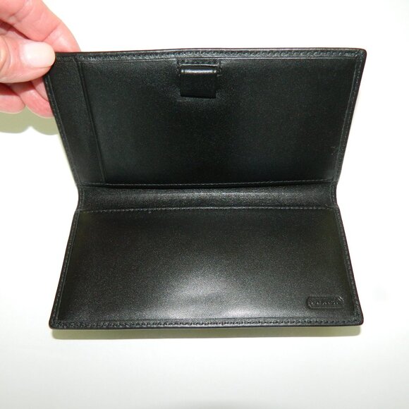 VTG. Y2K Coach Mini Sig. C's Checkbook Wallet Black Gray Canvas Leather MINT - Picture 8 of 8